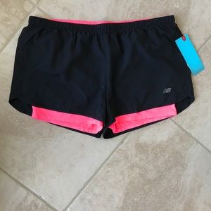 New Balance Black and Pink Athletic Shorts